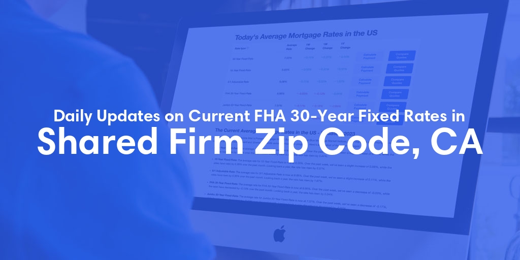 The Current Average FHA 30-Year Fixed Mortgage Rates in Shared Firm Zip Code, CA - Updated: Thu, May 9, 2024
