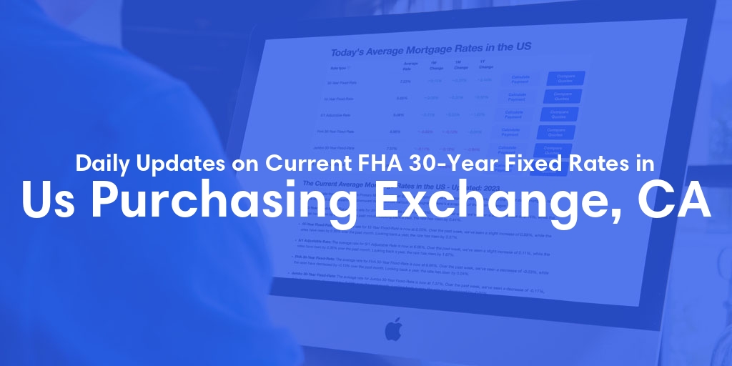 The Current Average FHA 30-Year Fixed Mortgage Rates in Us Purchasing Exchange, CA - Updated: Wed, May 8, 2024