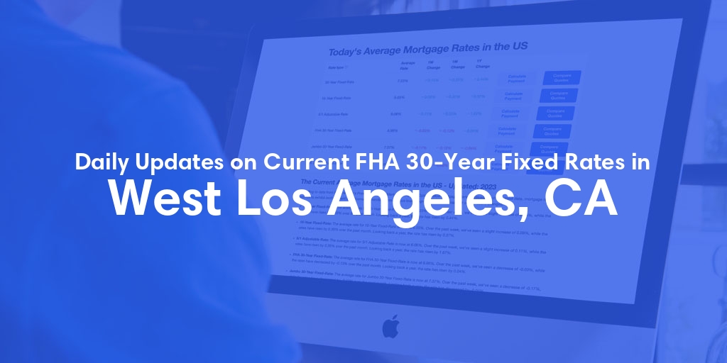 The Current Average FHA 30-Year Fixed Mortgage Rates in West Los Angeles, CA - Updated: Wed, May 8, 2024