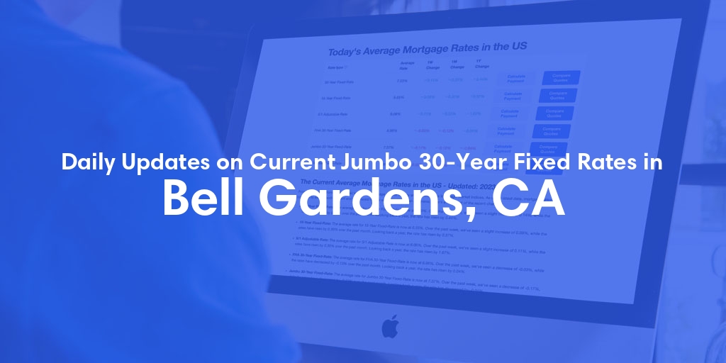 The Current Average Jumbo 30-Year Fixed Mortgage Rates in Bell Gardens, CA - Updated: Wed, May 8, 2024