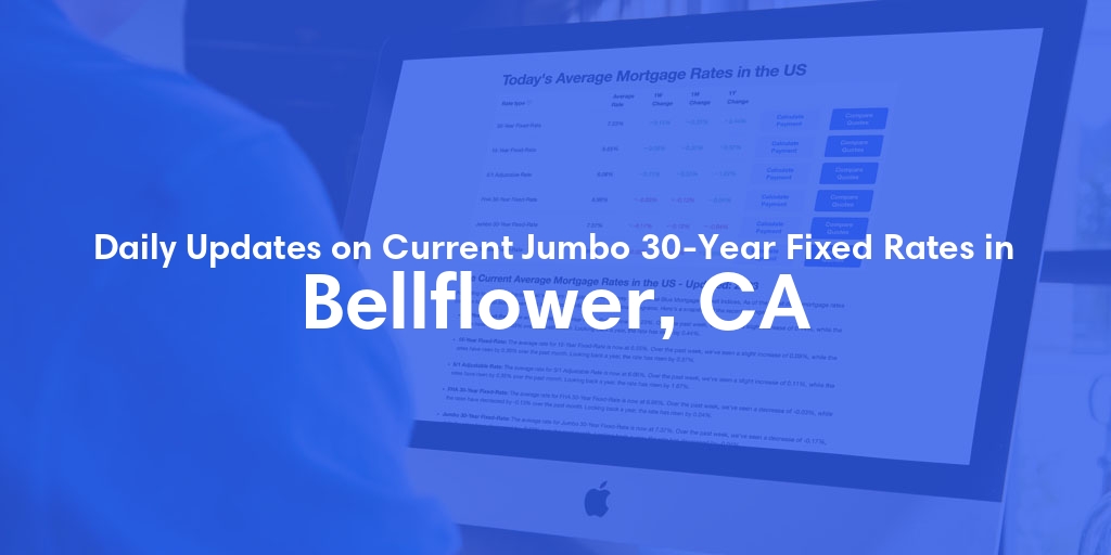 The Current Average Jumbo 30-Year Fixed Mortgage Rates in Bellflower, CA - Updated: Wed, May 8, 2024