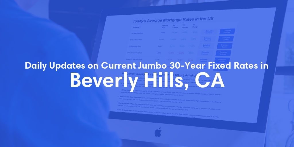 The Current Average Jumbo 30-Year Fixed Mortgage Rates in Beverly Hills, CA - Updated: Wed, May 8, 2024