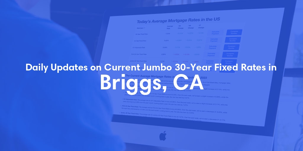 The Current Average Jumbo 30-Year Fixed Mortgage Rates in Briggs, CA - Updated: Thu, May 9, 2024