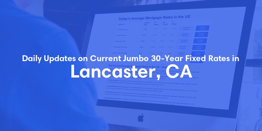 The Current Average Jumbo 30-Year Fixed Mortgage Rates in Lancaster, CA - Updated: Wed, May 8, 2024