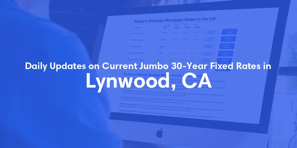 The Current Average Jumbo 30-Year Fixed Mortgage Rates in Lynwood, CA - Updated: Thu, May 9, 2024