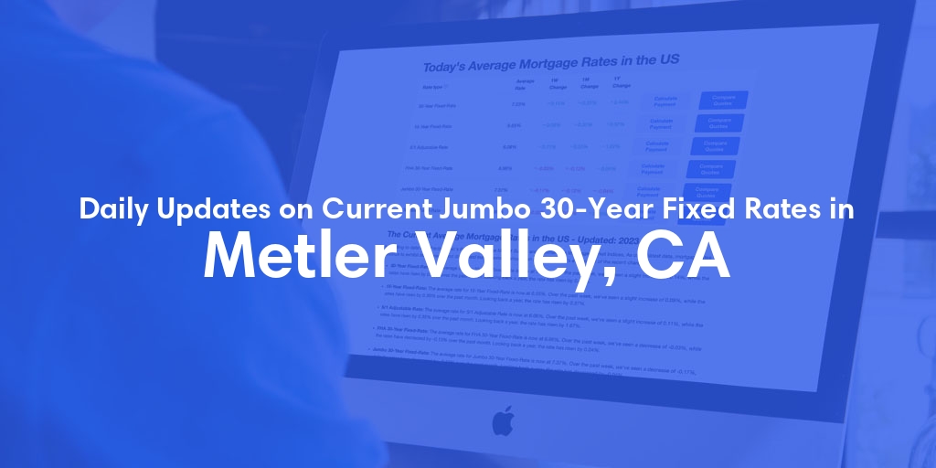 The Current Average Jumbo 30-Year Fixed Mortgage Rates in Metler Valley, CA - Updated: Thu, May 9, 2024