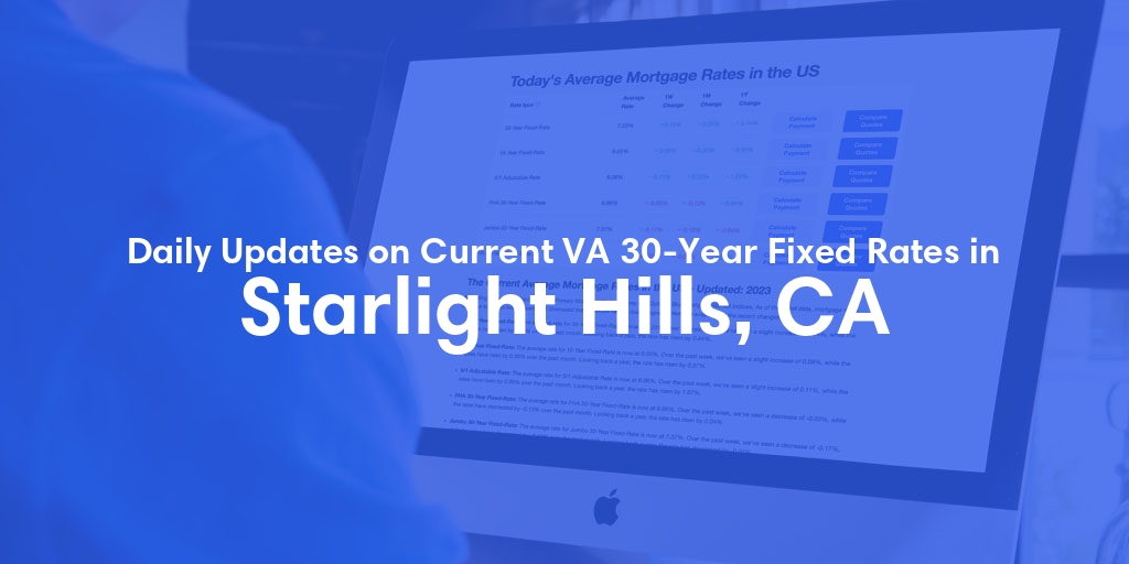 The Current Average VA 30-Year Fixed Mortgage Rates in Starlight Hills, CA - Updated: Mon, Apr 29, 2024