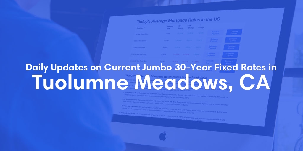 The Current Average Jumbo 30-Year Fixed Mortgage Rates in Tuolumne Meadows, CA - Updated: Wed, May 22, 2024