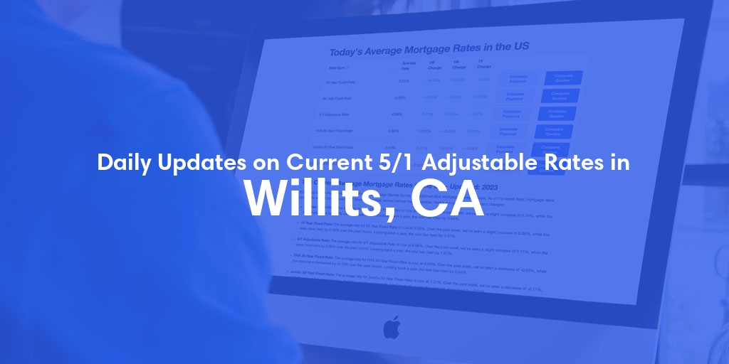 The Current Average 5/1 Adjustable Mortgage Rates in Willits, CA - Updated: Fri, May 17, 2024