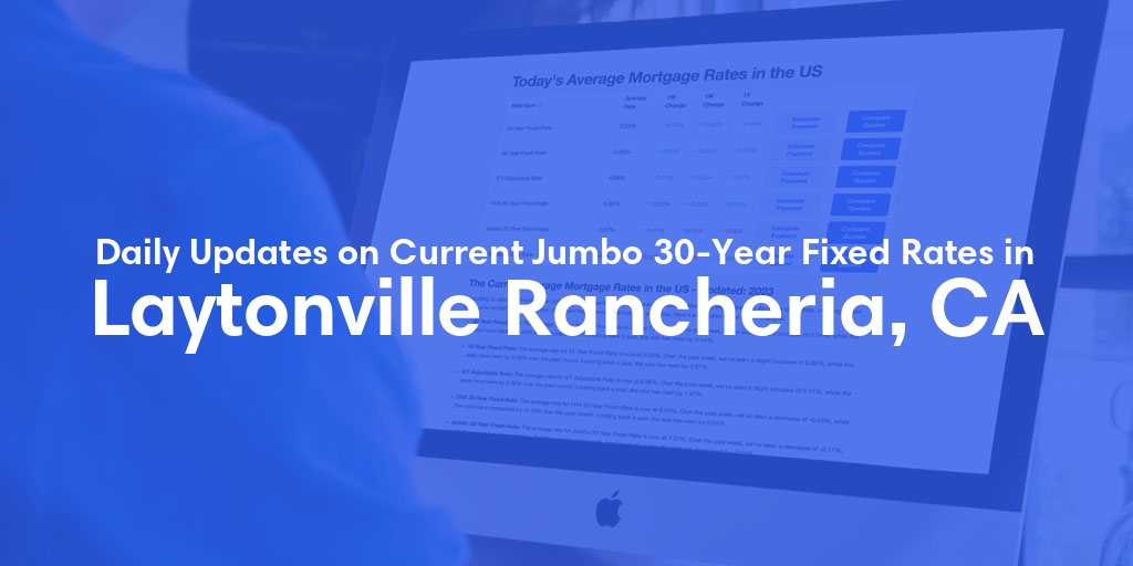 The Current Average Jumbo 30-Year Fixed Mortgage Rates in Laytonville Rancheria, CA - Updated: Fri, May 17, 2024