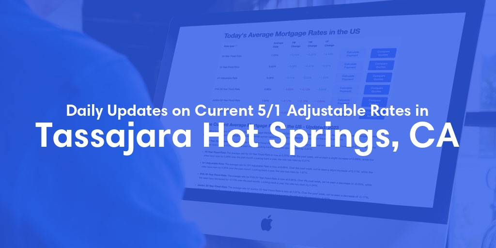 The Current Average 5/1 Adjustable Mortgage Rates in Tassajara Hot Springs, CA - Updated: Fri, May 17, 2024