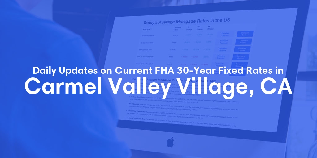 The Current Average FHA 30-Year Fixed Mortgage Rates in Carmel Valley Village, CA - Updated: Fri, May 17, 2024