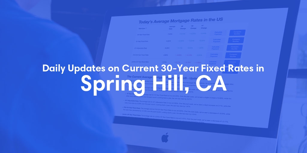 The Current Average 30-Year Fixed Mortgage Rates in Spring Hill, CA - Updated: Sun, May 19, 2024