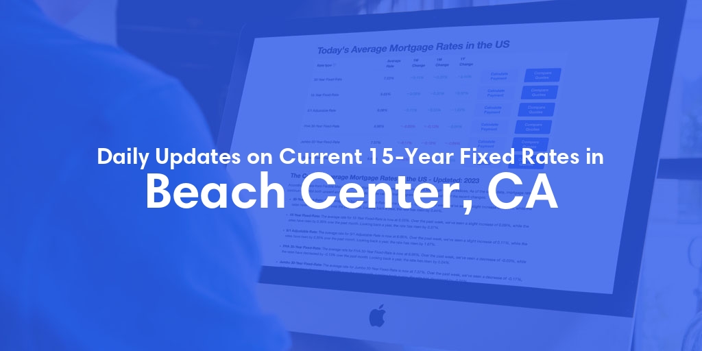 The Current Average 15-Year Fixed Mortgage Rates in Beach Center, CA - Updated: Sat, May 18, 2024