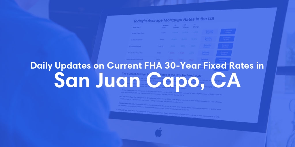 The Current Average FHA 30-Year Fixed Mortgage Rates in San Juan Capo, CA - Updated: Thu, May 23, 2024