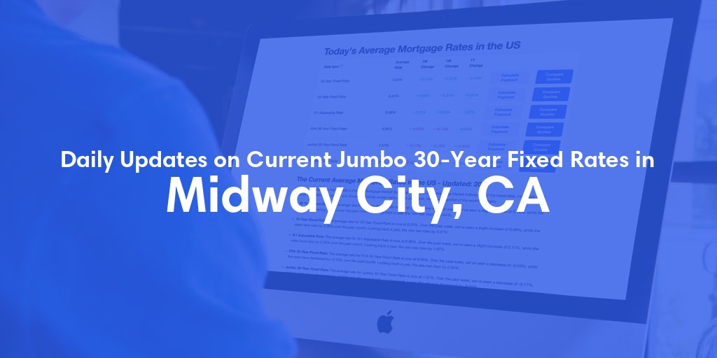 The Current Average Jumbo 30-Year Fixed Mortgage Rates in Midway City, CA - Updated: Wed, May 22, 2024