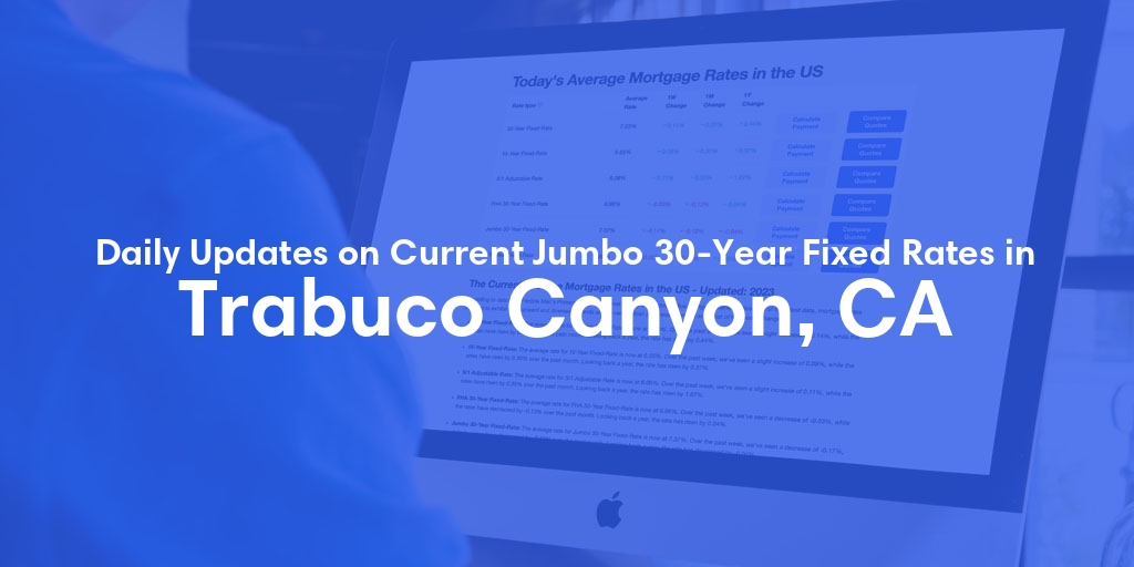 The Current Average Jumbo 30-Year Fixed Mortgage Rates in Trabuco Canyon, CA - Updated: Wed, May 22, 2024