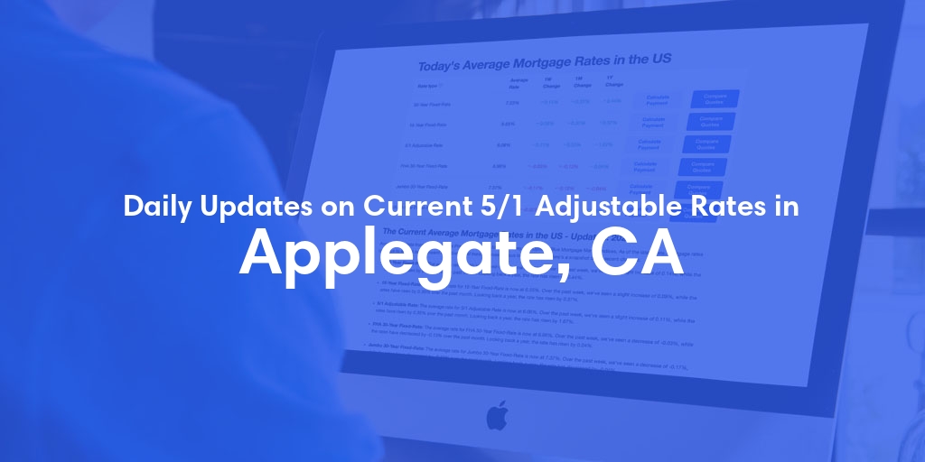 The Current Average 5/1 Adjustable Mortgage Rates in Applegate, CA - Updated: Wed, May 15, 2024