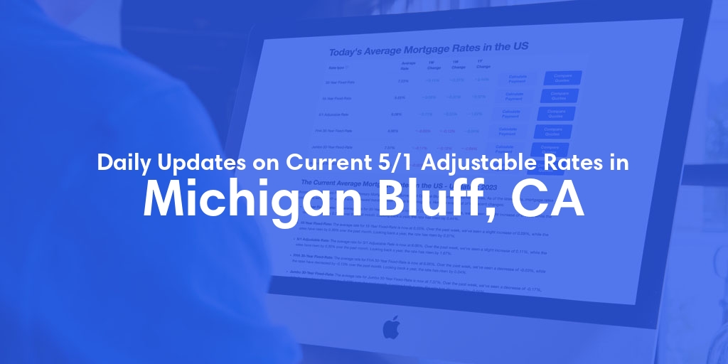 The Current Average 5/1 Adjustable Mortgage Rates in Michigan Bluff, CA - Updated: Tue, May 14, 2024