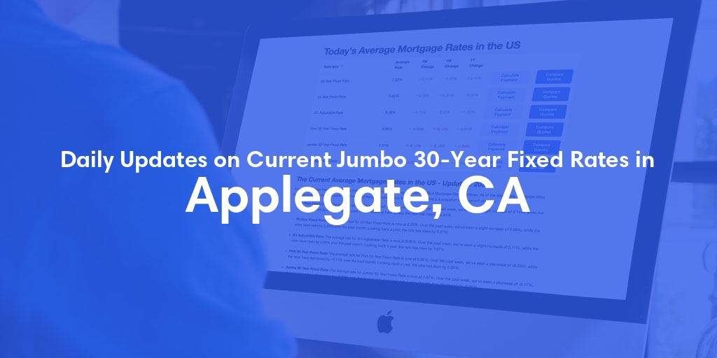 The Current Average Jumbo 30-Year Fixed Mortgage Rates in Applegate, CA - Updated: Wed, May 15, 2024