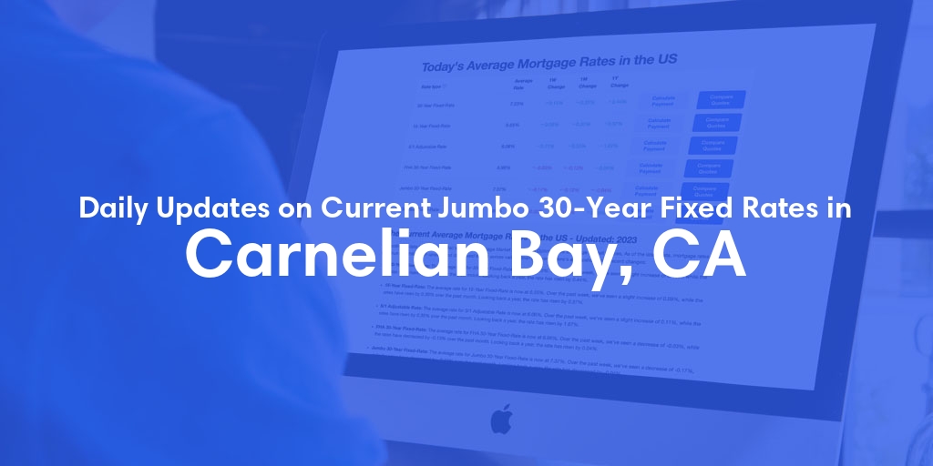 The Current Average Jumbo 30-Year Fixed Mortgage Rates in Carnelian Bay, CA - Updated: Mon, May 13, 2024