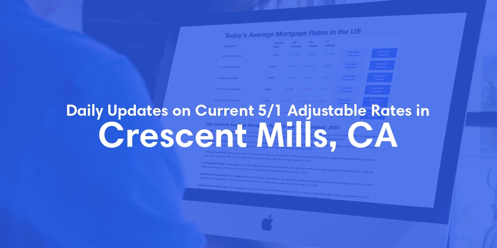 The Current Average 5/1 Adjustable Mortgage Rates in Crescent Mills, CA - Updated: Mon, May 20, 2024