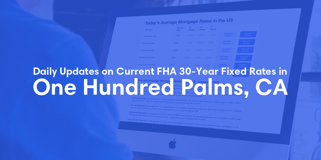 The Current Average FHA 30-Year Fixed Mortgage Rates in One Hundred Palms, CA - Updated: Thu, May 9, 2024