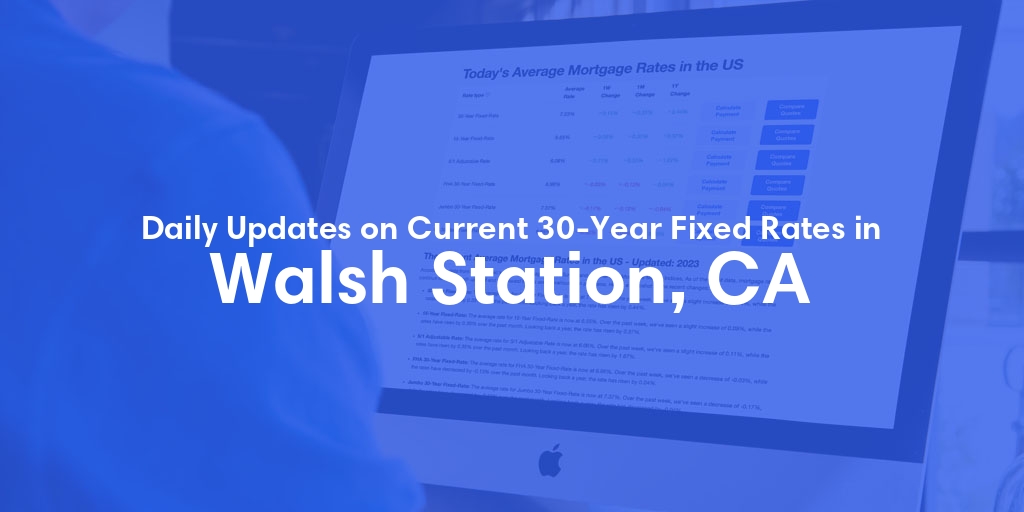 The Current Average 30-Year Fixed Mortgage Rates in Walsh Station, CA - Updated: Fri, May 17, 2024