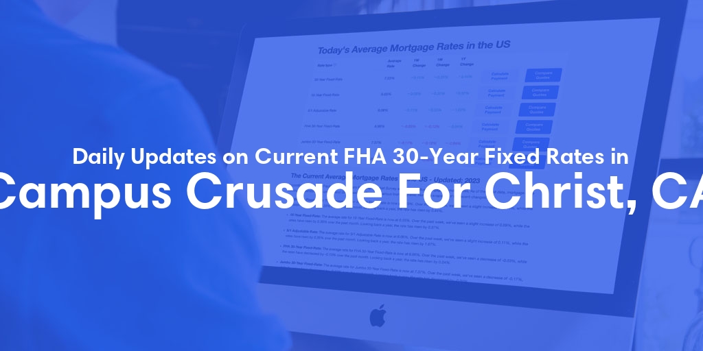 The Current Average FHA 30-Year Fixed Mortgage Rates in Campus Crusade For Christ, CA - Updated: Sun, May 19, 2024