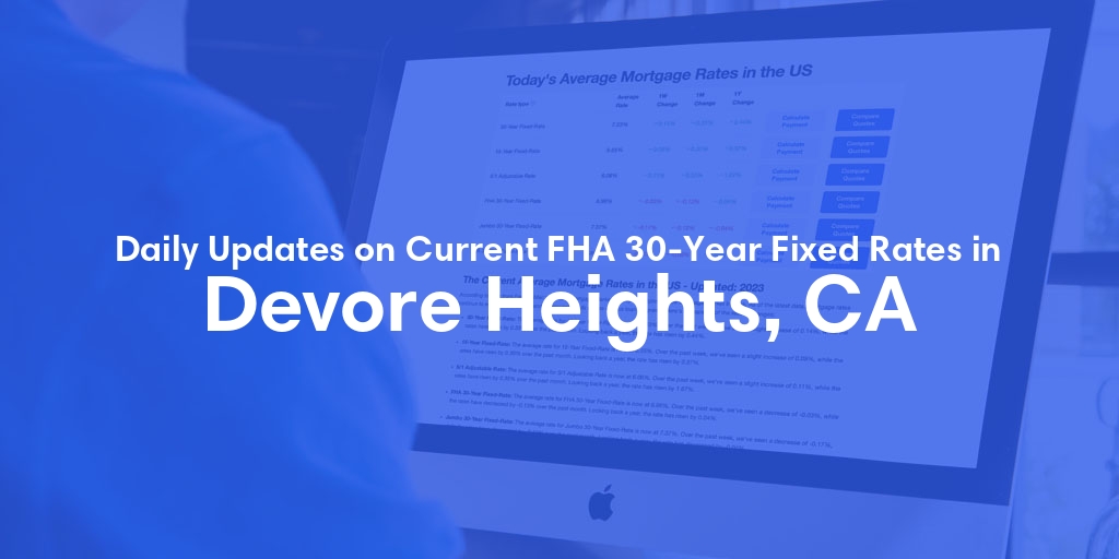 The Current Average FHA 30-Year Fixed Mortgage Rates in Devore Heights, CA - Updated: Sun, May 19, 2024