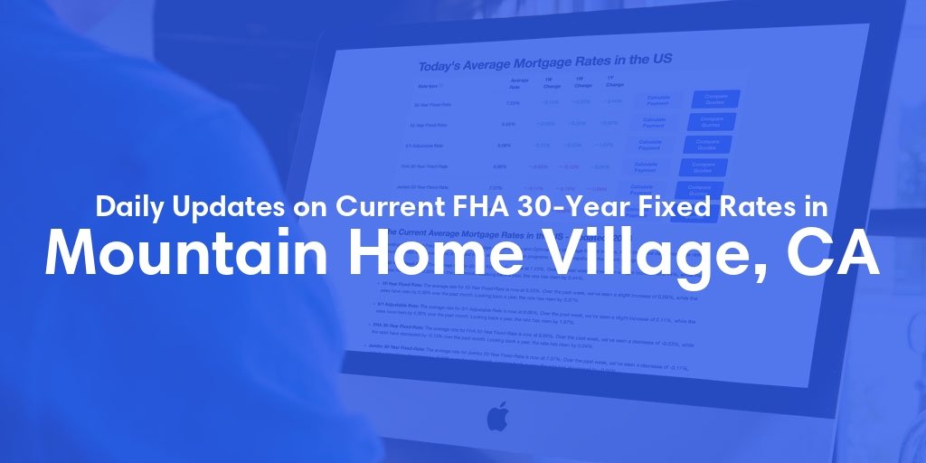 The Current Average FHA 30-Year Fixed Mortgage Rates in Mountain Home Village, CA - Updated: Sun, May 19, 2024