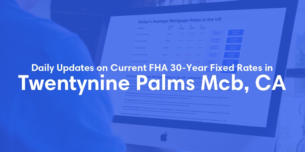 The Current Average FHA 30-Year Fixed Mortgage Rates in Twentynine Palms Mcb, CA - Updated: Sun, May 19, 2024