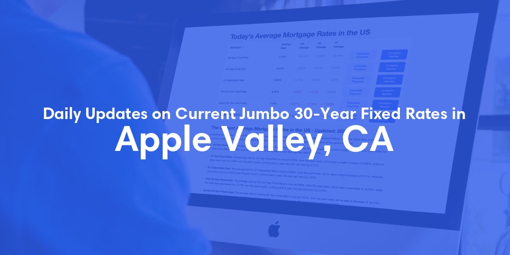 The Current Average Jumbo 30-Year Fixed Mortgage Rates in Apple Valley, CA - Updated: Sun, May 19, 2024