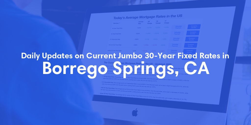 The Current Average Jumbo 30-Year Fixed Mortgage Rates in Borrego Springs, CA - Updated: Thu, May 16, 2024