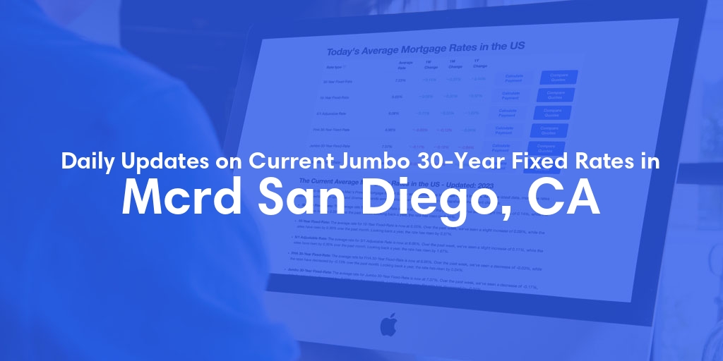 The Current Average Jumbo 30-Year Fixed Mortgage Rates in Mcrd San Diego, CA - Updated: Thu, May 16, 2024