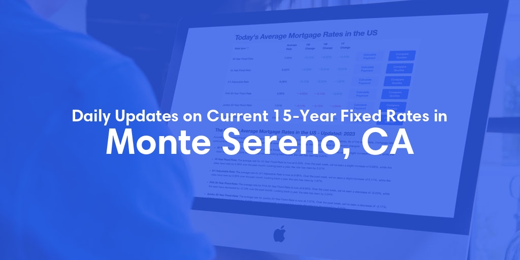 The Current Average 15-Year Fixed Mortgage Rates in Monte Sereno, CA - Updated: Fri, May 17, 2024