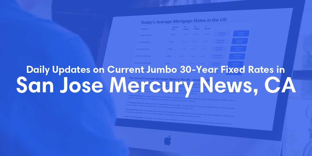 The Current Average Jumbo 30-Year Fixed Mortgage Rates in San Jose Mercury News, CA - Updated: Fri, May 17, 2024