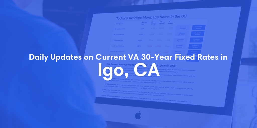 The Current Average VA 30-Year Fixed Mortgage Rates in Igo, CA - Updated: Mon, Apr 29, 2024