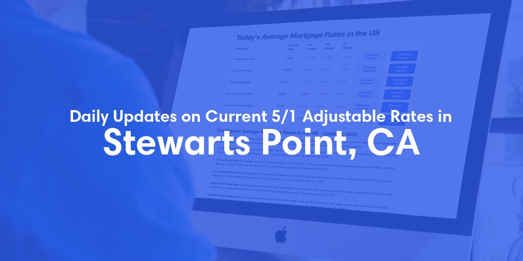 The Current Average 5/1 Adjustable Mortgage Rates in Stewarts Point, CA - Updated: Wed, May 15, 2024