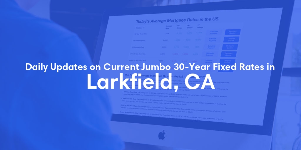 The Current Average Jumbo 30-Year Fixed Mortgage Rates in Larkfield, CA - Updated: Wed, May 15, 2024