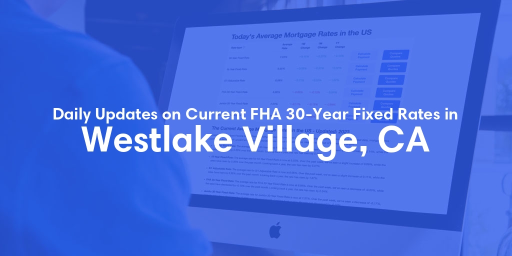 The Current Average FHA 30-Year Fixed Mortgage Rates in Westlake Village, CA - Updated: Thu, May 9, 2024