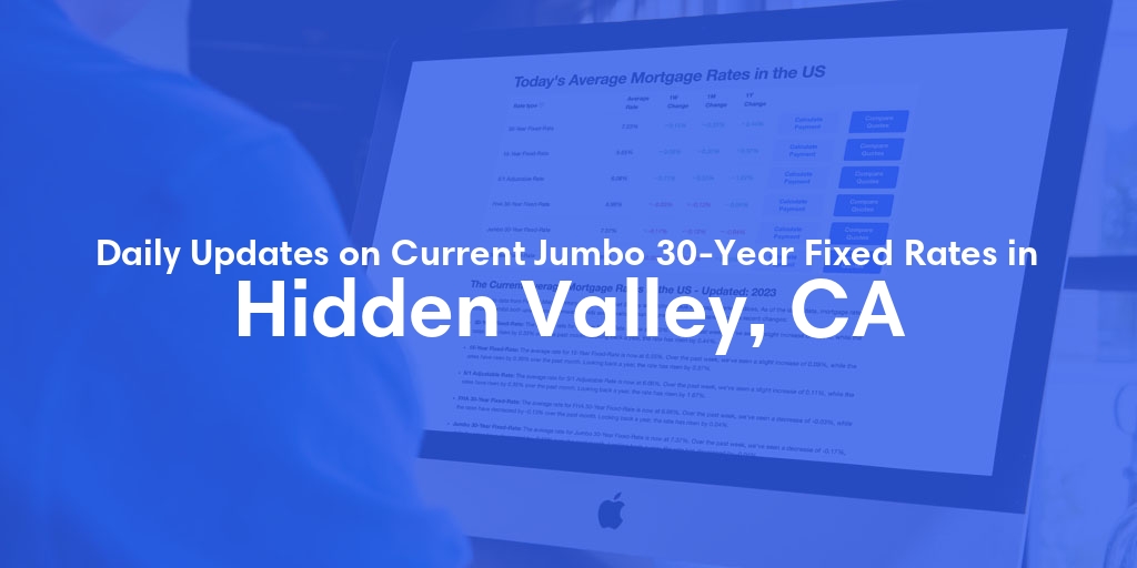 The Current Average Jumbo 30-Year Fixed Mortgage Rates in Hidden Valley, CA - Updated: Sat, May 11, 2024