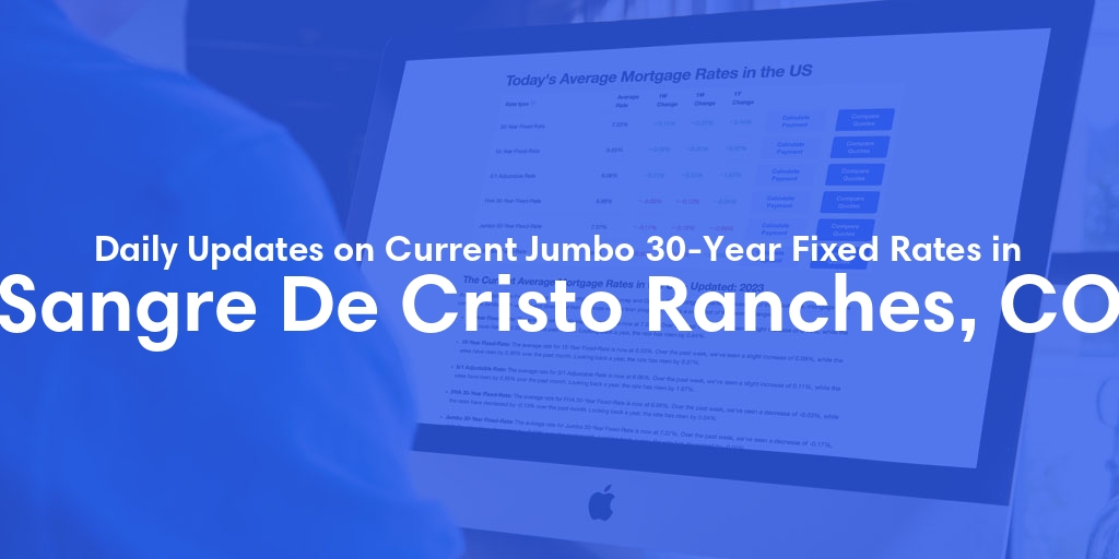 The Current Average Jumbo 30-Year Fixed Mortgage Rates in Sangre De Cristo Ranches, CO - Updated: Wed, May 15, 2024
