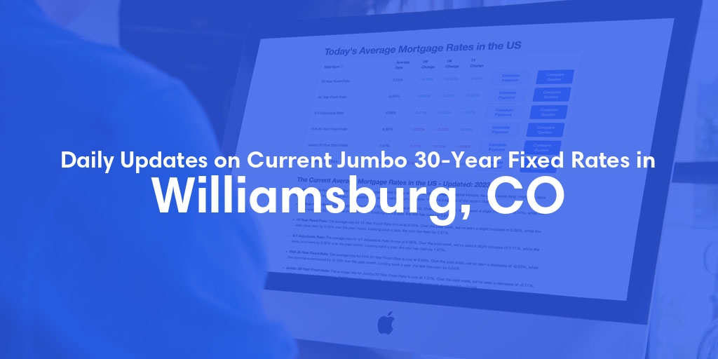 The Current Average Jumbo 30-Year Fixed Mortgage Rates in Williamsburg, CO - Updated: Sat, May 18, 2024