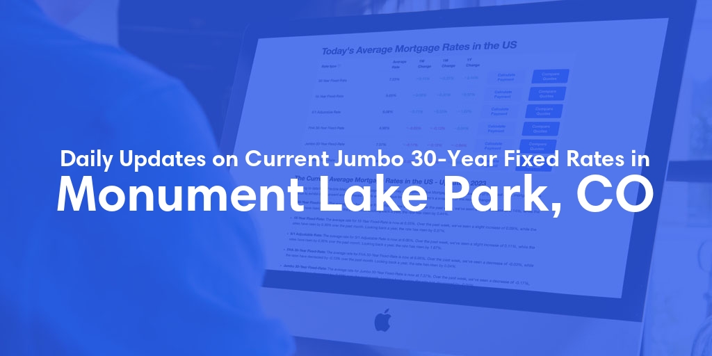 The Current Average Jumbo 30-Year Fixed Mortgage Rates in Monument Lake Park, CO - Updated: Sun, May 19, 2024