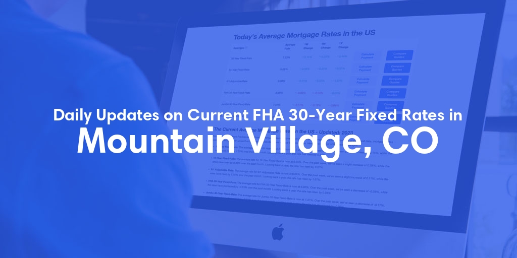The Current Average FHA 30-Year Fixed Mortgage Rates in Mountain Village, CO - Updated: Wed, May 15, 2024