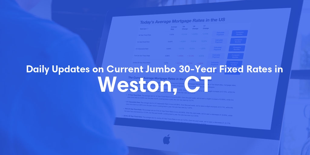 The Current Average Jumbo 30-Year Fixed Mortgage Rates in Weston, CT - Updated: Fri, May 17, 2024