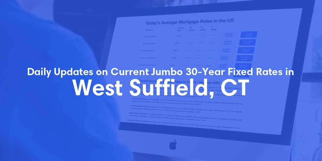The Current Average Jumbo 30-Year Fixed Mortgage Rates in West Suffield, CT - Updated: Mon, May 27, 2024