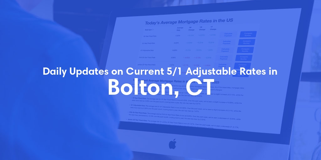 The Current Average 5/1 Adjustable Mortgage Rates in Bolton, CT - Updated: Fri, May 17, 2024