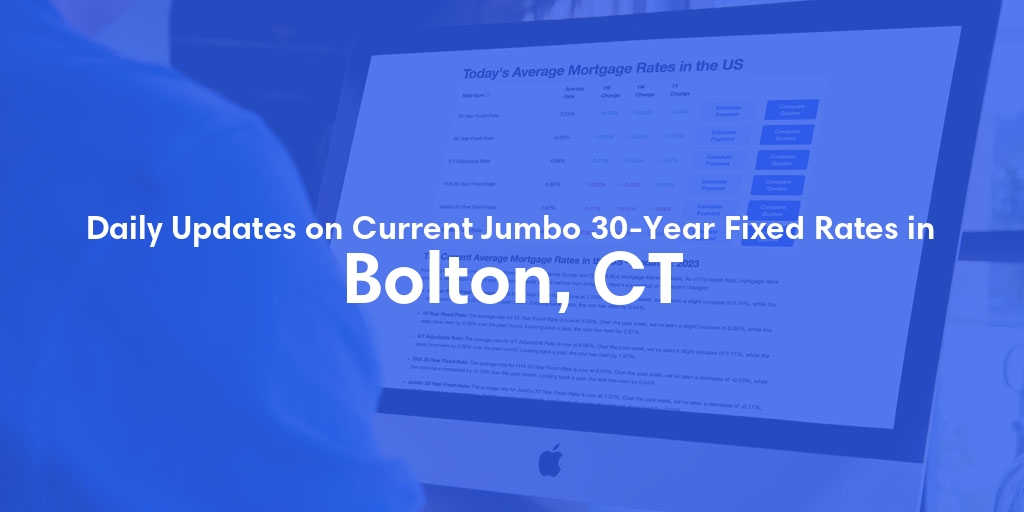 The Current Average Jumbo 30-Year Fixed Mortgage Rates in Bolton, CT - Updated: Sun, May 19, 2024